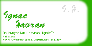 ignac havran business card